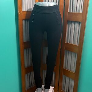 Zara Women's Black Leggings with Stud Accents